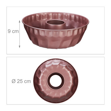Relaxdays Bundt Cake Pan in Rosé