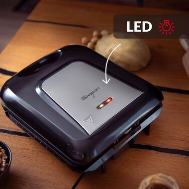 Lehmann Electric Nut Baker with Non-Stick Coating | 1700W | Nut Maker for 24 Nut Halves | Nut Baking Machine | Nut Waffle Iron for Oreschki and Nut Waffles