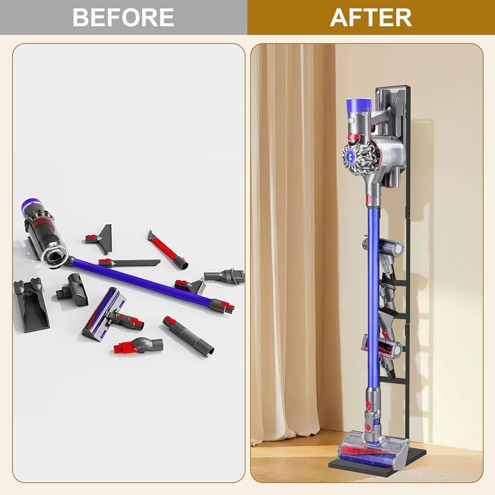 Підставка для пилососа OUTBROS сумісна з Dyson Gen5 V15s V15 V12 Slim V11 V10 V8 V7 V6, металева, без свердління, чорна