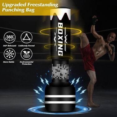 Надувний боксерський мішок для дорослих, стоячий боксерський мішок, самостійний мішок для кікбоксингу, обладнання для тренувань ММА, Муай Тай, фітнесу, стиль гантелі B