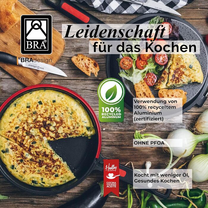 Набір посуду BRA Premiere 9-ти частинний з антипригарним покриттям, з алюмінію, знімні ручки, PFOA-free, для всіх типів плит та духовок