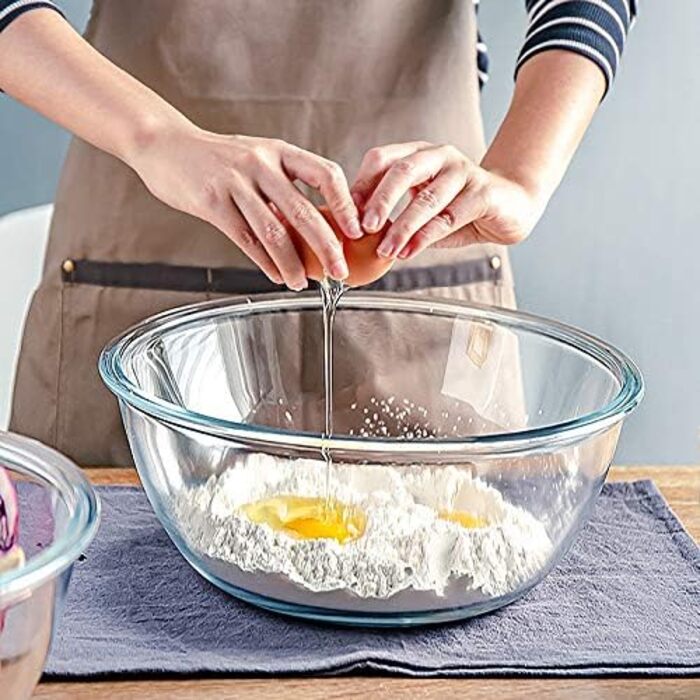 Скляні миски MCIRCO з кришками (4 шт.): набір для приготування їжі, зберігання продуктів, приготування та випікання. BPA-free