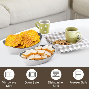 Керамічна фруктова ваза на стільницю, 3-ярусна, з металевим каркасом, для фруктів, овочів та десертів (срібна)