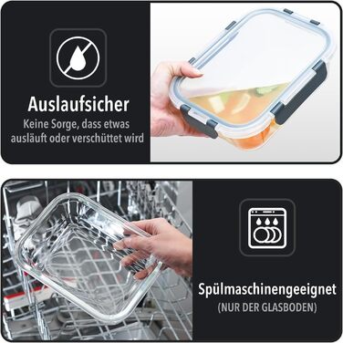 Glass Storage Box for Food - [Pack of 10] Lunchboxes for Healthy Meals with Airtight Lids - Airtight Storage Containers, Lunch Boxes BPA-free, Leak-proof (10 Lids & 10 Containers)