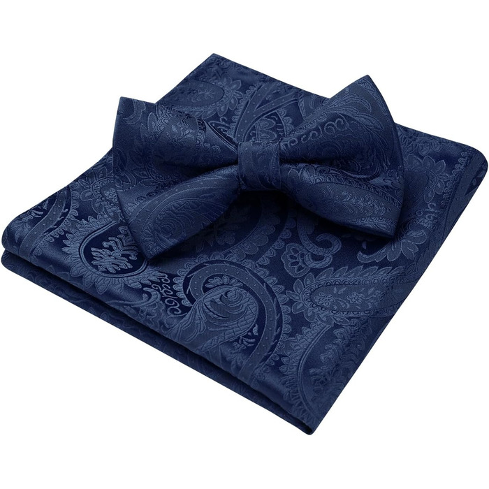 Метелик чоловічий HISDERN однотонний, регульований, для вечірки та весілля, темно-синій