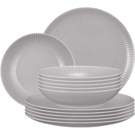 Сервіз Seltmann Weiden Amina, 12-ти частинний, білий (сріблясто-сірий)