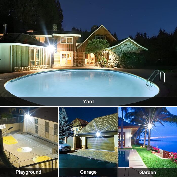 CLY LED Floodlights Outdoor, 50W LED Floodlights, 2 Pack Super Bright 4300LM LED Spotlights, 6500K Cool White IP66 Waterproof LED Outdoor Lights for Backyard, Driveway, Garage, Walkway, Garden