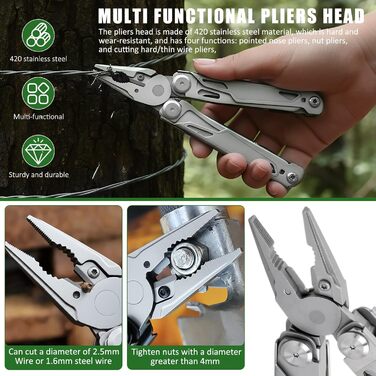 Багатофункціональний інструмент 17-в-1: плоскогубці, викрутки, ніж, пилка. З нержавіючої сталі. Для дому, відпочинку на природі, кемпінгу. Чудовий подарунок для чоловіків