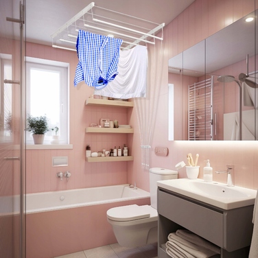 Стелева сушарка для білизни Sepio, біла, 6 прутів, 180 см, з регулюванням висоти