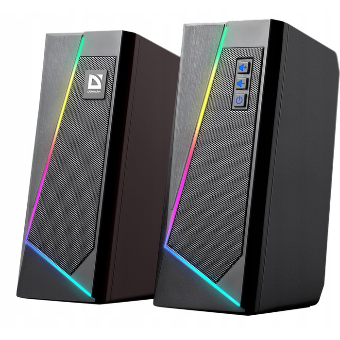 Комп'ютерні колонки DEFENDER SOLAR 3 2.0, 10 Вт, Bluetooth, RGB-підсвітка, USB