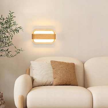 Настінний світильник GOECO, коричневий, інтегроване LED-освітлення 13 Вт