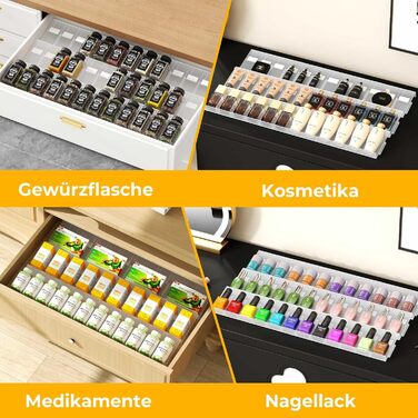 Організатор для спецій Famhap, 24 шт. Прямокутні полички для спецій, органайзер для спецій у ящик, полиці для спецій, органайзер для спецій, прозорі