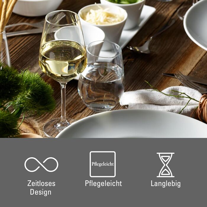 Набір келихів для білого вина Villeroy & Boch vivo by Group Voice Basic, 4 шт., 356 мл, кришталеве скло, придатні для миття в посудомийній машині