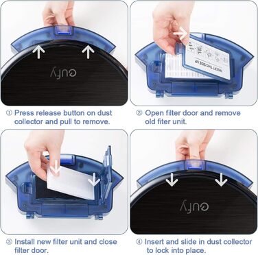 Запчастини для пилососів Eufy RoboVac 11S Max, 15C Max, 30C Max: 12 шт. (ролик, 4 фільтри HEPA, 6 бічних щітки, щітка для очищення)