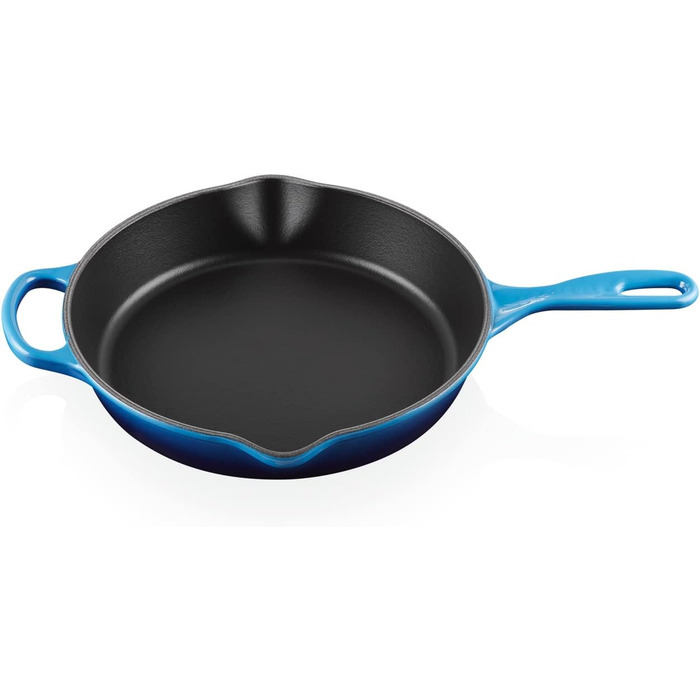Сковорода Le Creuset Signature 26 см, чавунна, висока, для смаження та сервірування, універсальна для всіх плит і духовок, 2 л, колір Azure