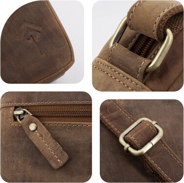 Чоловіча сумка через плече JOREY з натуральної шкіри, Camel (для бізнесу, роботи, подорожей)