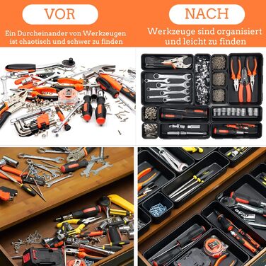 45-Piece Tool Case Empty Organizer Sortierbox, Tool Storage Drawer Organization System Tool Box Organizer, Storage Box Sort Boxes for Small Parts, Screws, Gadgets, Workshop.