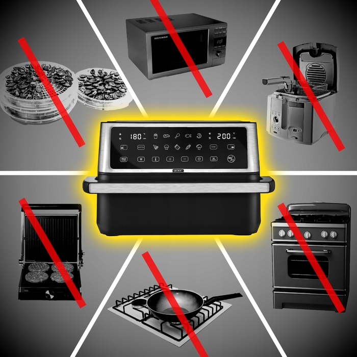 Аерофритюрниця Yoer 11л: 12 програм, 23 аксесуари, 2800 Вт