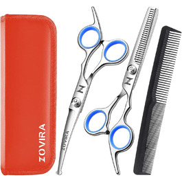 Набір для грумінгу собак та котів: професійні ножиці для стрижки шерсті з чохлом з екошкіри, нержавіюча сталь