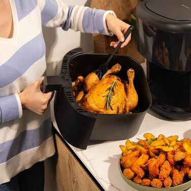 Фритюрниця без олії Cecotec Cecofry Bombastik 6000 Full, 6 л, 1700 Вт, PerfectCook, 12 режимів, чорний | з аксесуарами