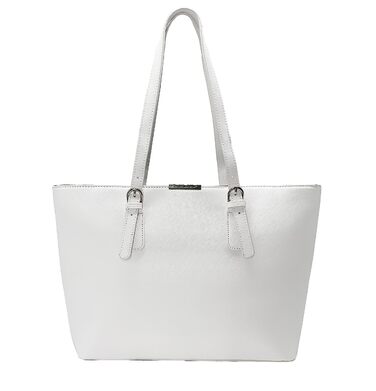 Сумка жіноча David Jones Shopper Tote Bag біла - велика шопер-сумка зі штучної шкіри для офісу, університету, покупок, подорожей, ноутбука А4