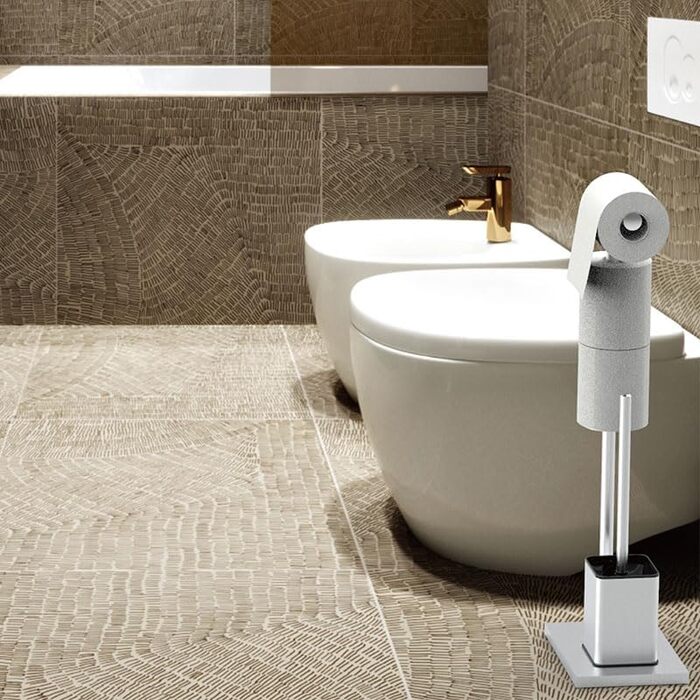 Тримач туалетного паперу з щіткою для унітазу YUET, гальванічне покриття, сріблястий