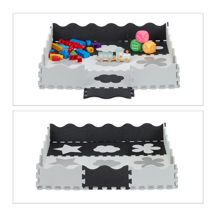 Relaxdays 34-piece puzzle playmat with border and motifs