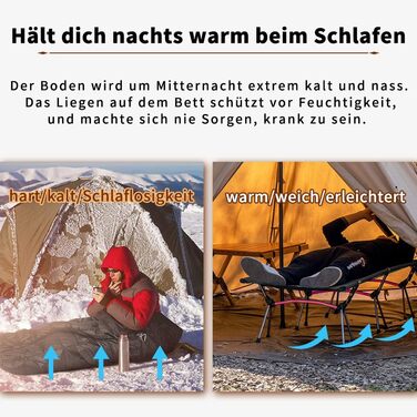 Легке туристичне ліжко TOMOUNT: компактне кемпінгове ліжко з алюмінієвого сплаву для відпочинку на природі, балконі, у саду або під час подорожей