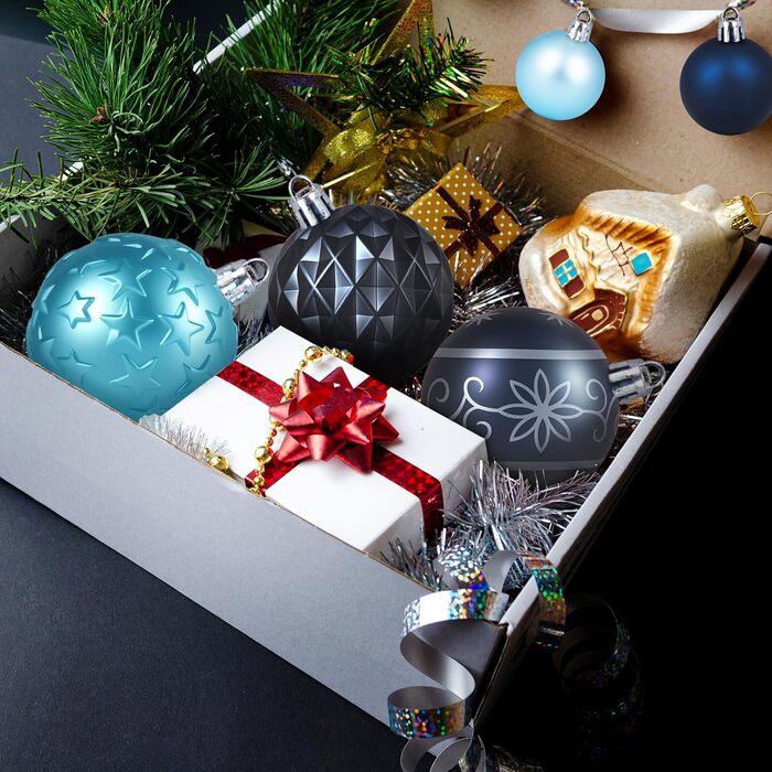 Набір прикрас для ялинки Homewit 105 шт. Золотий, пластикові кулі з гачками, для ялинки, багаторазовий