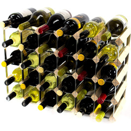Cranville wine racks Classic 30 (6x4) Bottle Pine Wood and Galvanized Metal Wine Rack, Fully Assembled
