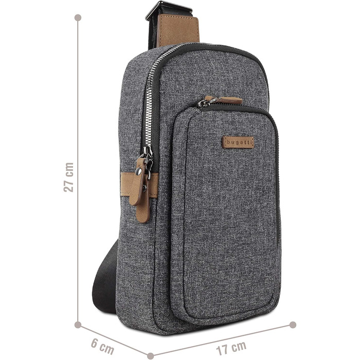 Сумка Bugatti Luce Crossbody Grey (сіра) - через плече