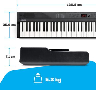Клавіатура Alesis E-Piano з 88 клавішами, 480 звуків, USB-MIDI, динаміками, аксесуарами та уроками для початківців