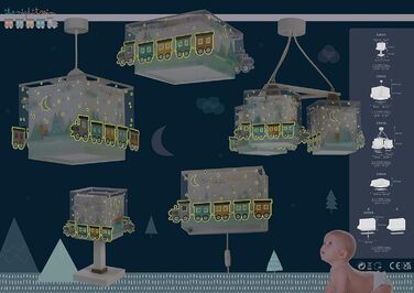 Dalber children's lamp pendant light hanging lamp pull colors train The Night Train colorful