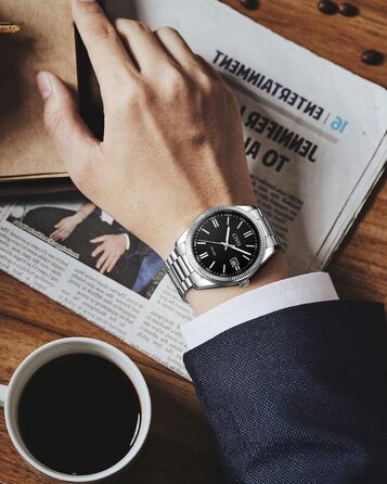 Чоловічий годинник CIVO з нержавіючої сталі: аналоговий бізнес-годинник з датою, що світиться - водонепроникний для роботи та відпочинку - стильний подарунок для чоловіків, чорний 8349