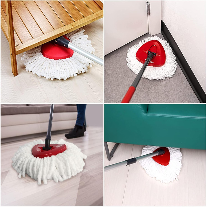 6 Replacement Heads for O-Ceda EasyWrin Spin Mop, Microfiber Spin Mop Refills, Easy Cleaning Mop Head Replacement