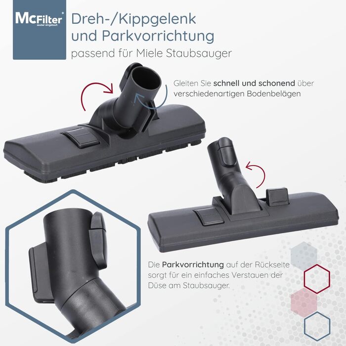 Набір фільтрів та насадок для пилососів Miele (12 шт.) - 32/35 мм, з насадкою для килимів, щілиною, щіткою, пензлем + адаптери (2 шт.)