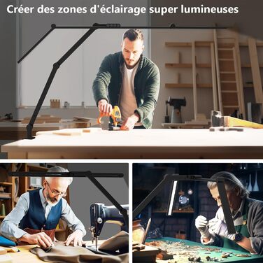 LED настільна лампа EPABINA 3000 люменів з кліпсою, 36W, диммування, денне світло, поворотна, для монітора 120 см, автоматичне підсвічування столу, для малювання