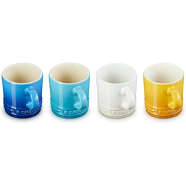 LE CREUSET 4-Piece Stoneware Espresso Cups Set, 100ml, Riviera, 89113101219030
