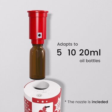 Дифузор для ефірних олій Cavir без води, портативний міні-ароматизатор повітря, USB-зарядка, 3 рівні туману, для дому, офісу, авто (Новорічний)