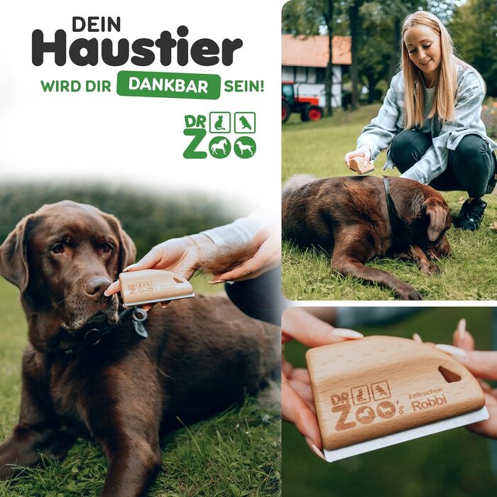 Щітка для собак DR Zoo 'Robbi' - якісна щітка для грумінгу, видаляє підшерсток у собак великих та малих порід