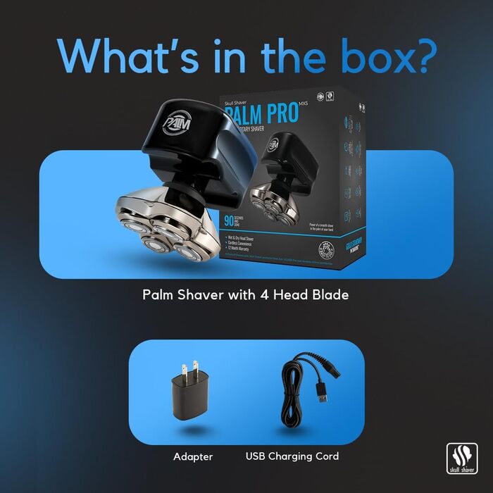 Skull Shaver Palm MX5: Електричний гоління голови та обличчя, гладке гоління
