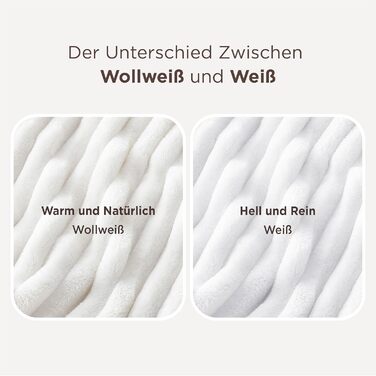 BEDSURE Плед-декор для дому - теплий вовняний та флісовий плед, покривало на диван, м'який, великий, ковдра для вітальні, 150 x 200 см, білий