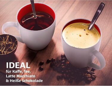 Набір кавових чашок/кавових стаканів Miamio Le Papillon (6 шт, 350 мл) - Біло-червоний