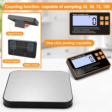 Цифрова кухонна вага з бездротовим LCD-дисплеєм, 15 кг/1 г, 7 одиниць вимірювання, функція підрахунку та тарування, для випічки/приготування/кави, батарейки в комплекті