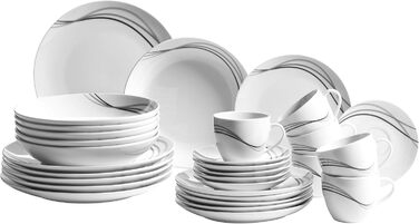 Набір посуду Maser Kombiservice, порцеляна TAJO, білий, 30 предметів, 40 x 60 x 40 см