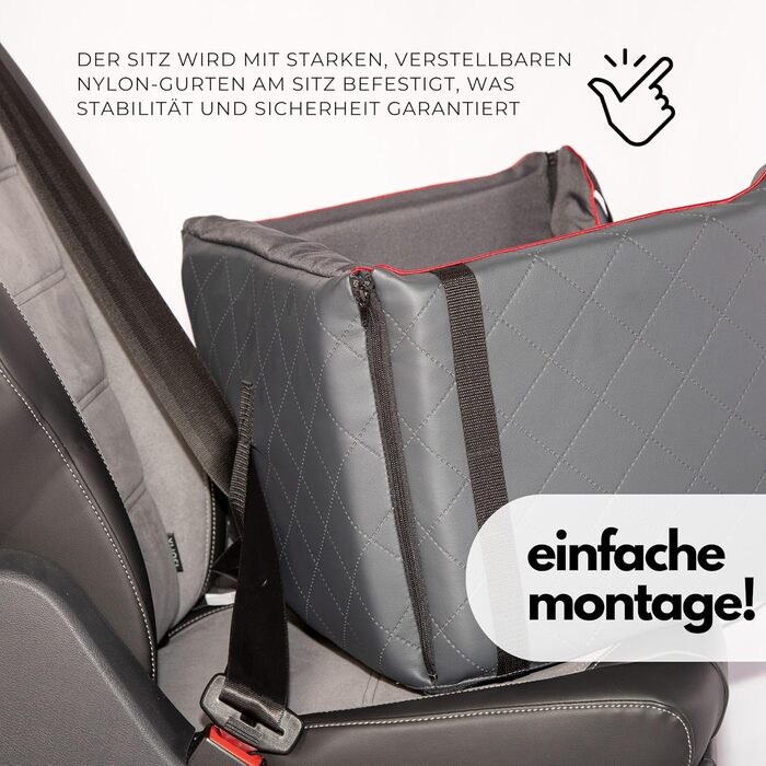 Автомобільний лежак для собак Golden Dog - переноска, автокрісло, лежак для собак, сірий, 52x44x33 см