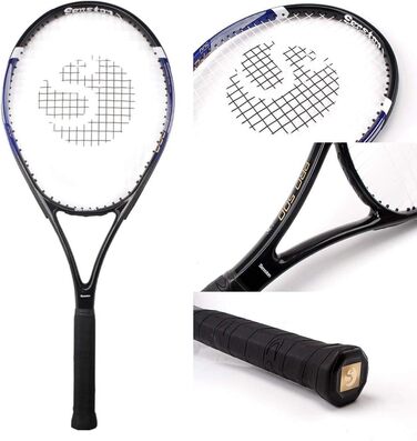 Тенісний racket Senston для професійних тренувань: ракетка для жінок та чоловіків з сумкою, овергрипом та демпфером вібрацій, блакитний, 27 дюймів