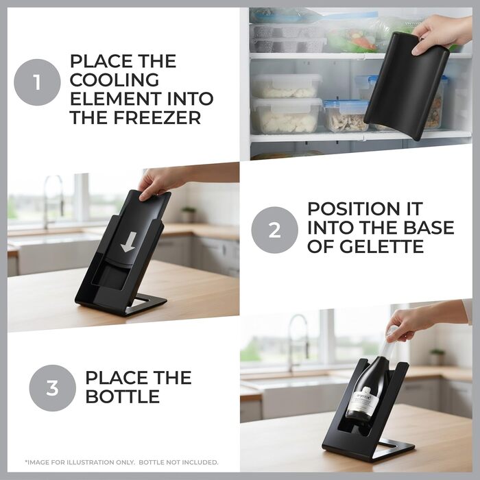 Охолоджувач для вина Argentoè Gelette, чорний