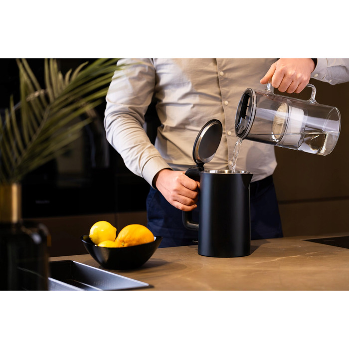 Скляний фільтр-віддільник для води Wessper D2 BOROSILICATE 3л, чорний + 8 фільтрів у комплекті