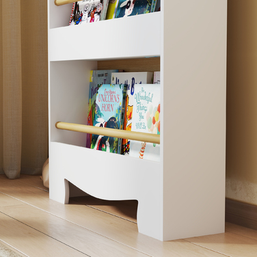 Дитяча полиця для книг та іграшок Aosom – 3 ящики, 55x15x110 см, білий